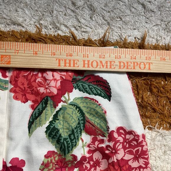 y2k Anthropologie Size 2 Beaded Tassel Hydrangea Skirt Floral White Red Glam - Picture 14 of 14